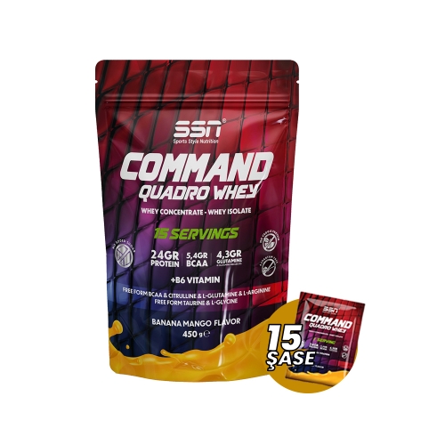 SSN Sports SSN Sports Command Quadro Whey 450 Gr 15 Şase