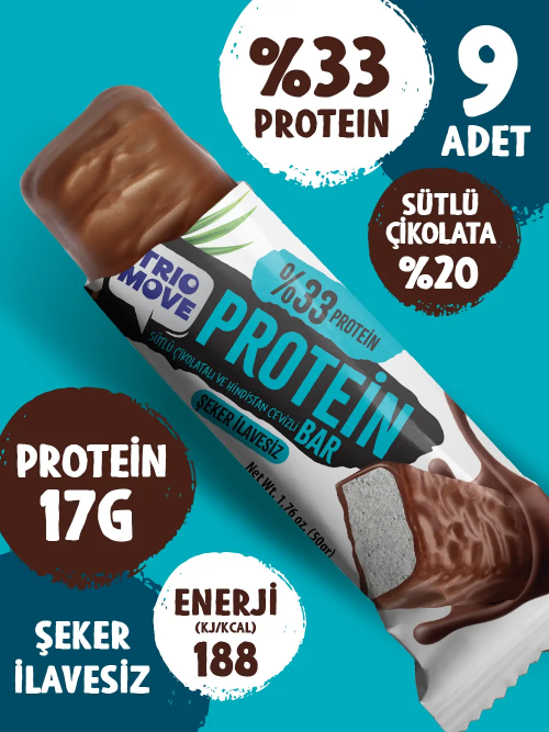Trio Move Trio Move Çikolata Kaplamalı Protein Bar 50 Gr 9 Adet